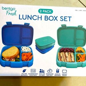 Bentgo Fresh 2 pack lunch box set. Microwaveable/dishwasher safe trays. Bpa free